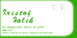 kristof halik business card